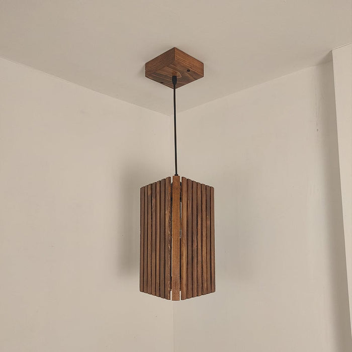 Trika Brown Wooden Single Hanging Lamp