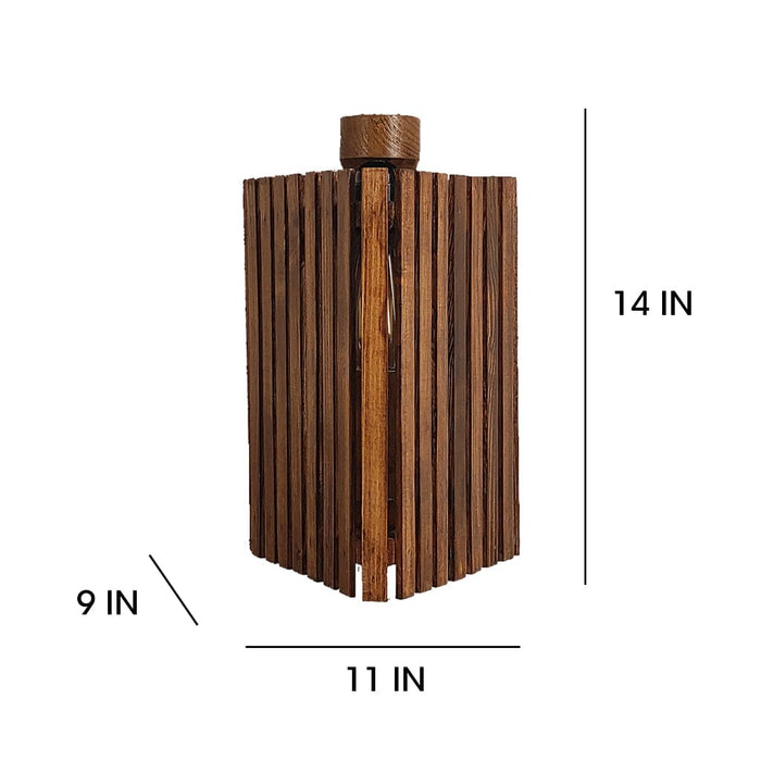 Trikona Brown Wooden Wall Light