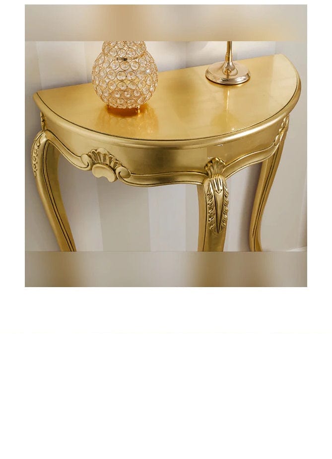 Console Table Arlette Half Moon French Baroque Style (Golden Leaf)