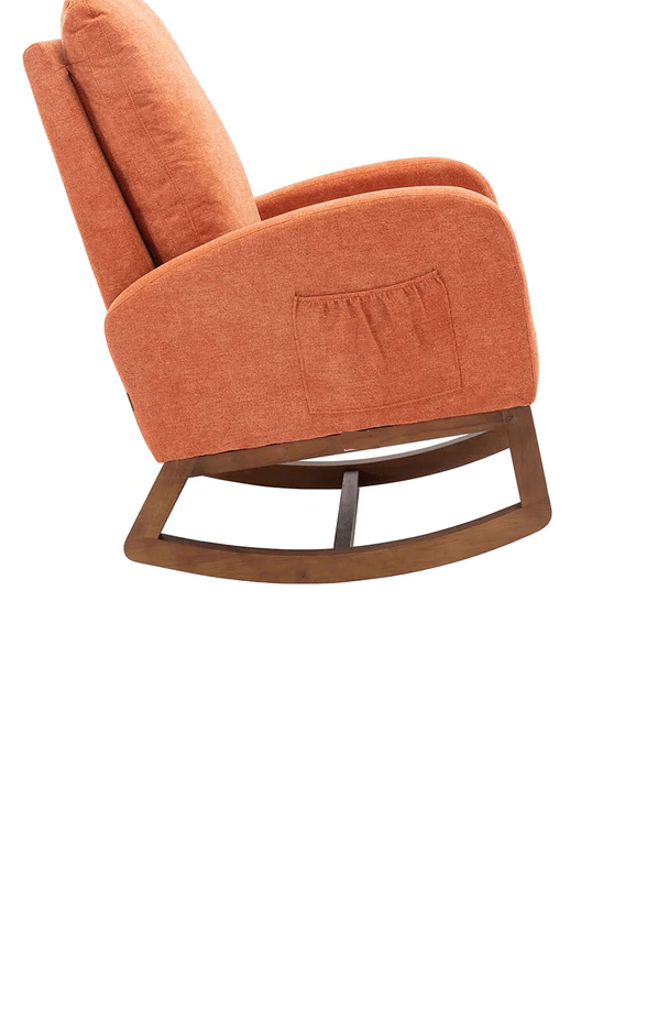 Wooden Glider Rocking Chair (Orange)