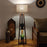 Vantage Wooden Floor Lamp with Brown Base and Jute Fabric Lampshade