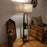 Vantage Wooden Floor Lamp with Brown Base and Jute Fabric Lampshade