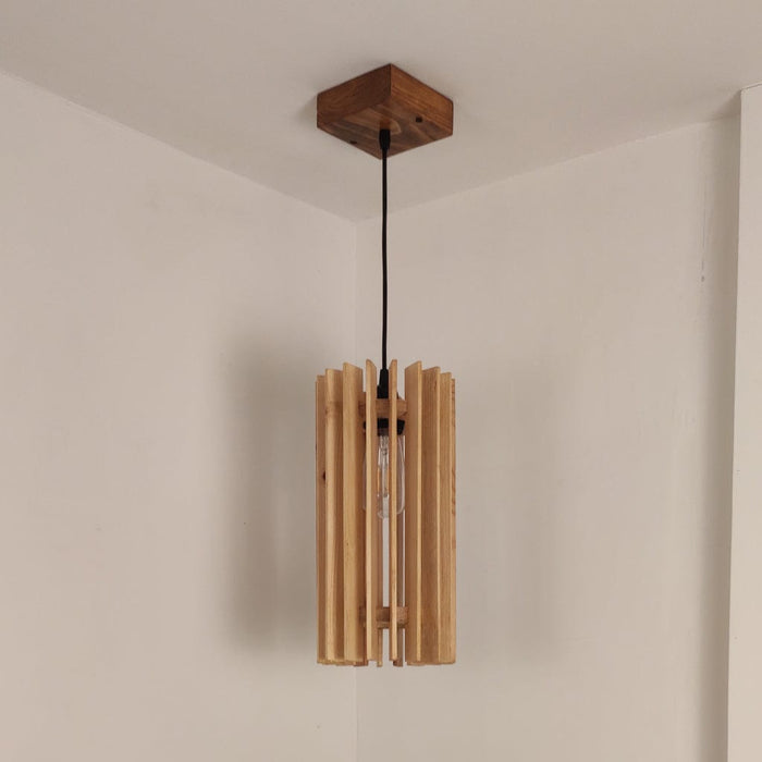 Ventus Beige Wooden Single Hanging Lamp