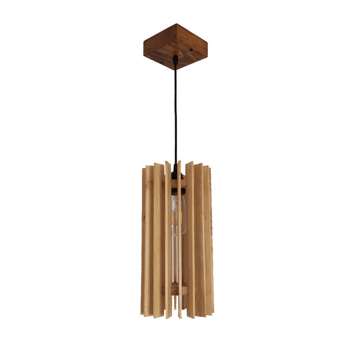 Ventus Beige Wooden Single Hanging Lamp