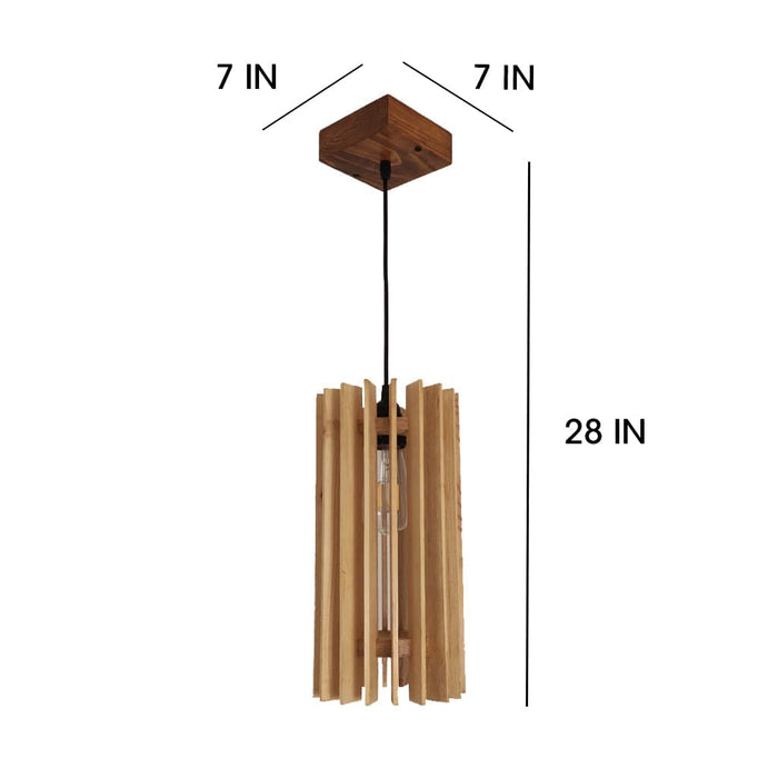 Ventus Beige Wooden Single Hanging Lamp