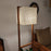 Victoria Wooden Floor Lamp with Brown Base and Jute Fabric Lampshade