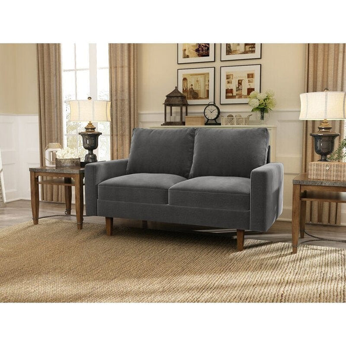 Velvet Square Arm Loveseat