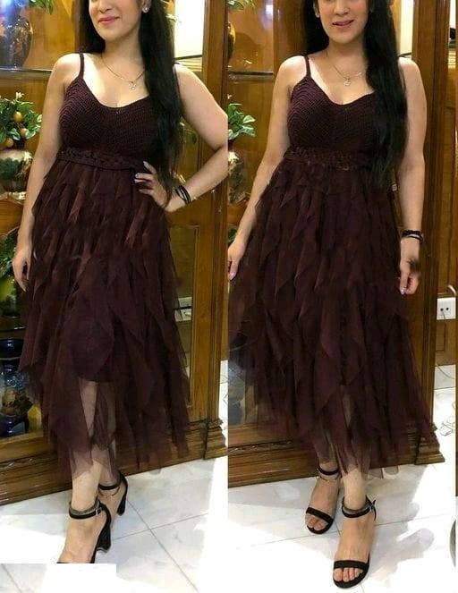 Stylish Lace Sleeveless Dress For Women