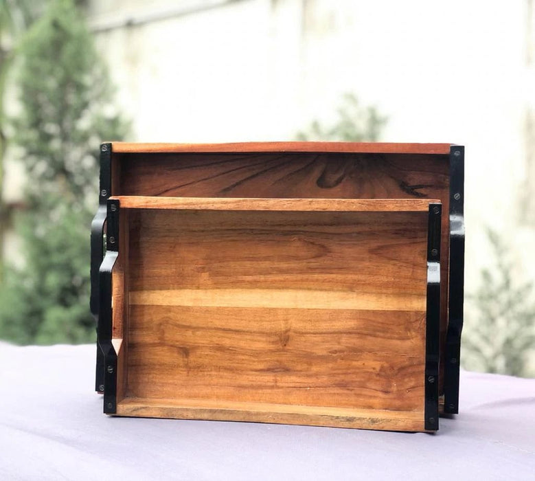PREMIUM ACACIA WOOD SERVING TRAY COMBO