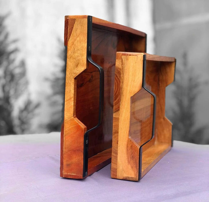 PREMIUM ACACIA WOOD SERVING TRAY COMBO