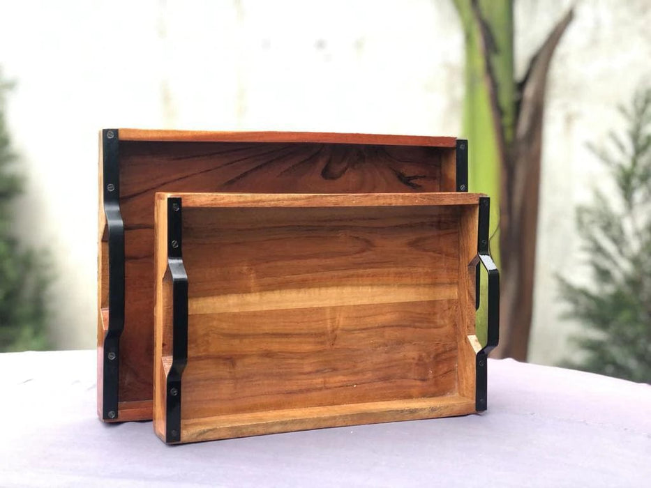 PREMIUM ACACIA WOOD SERVING TRAY COMBO