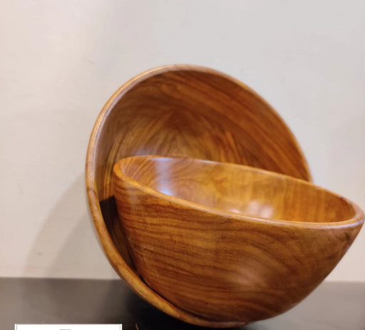 WOODEN SALAD BOWL || SET OF 2 || FOOD SAFE || SHEESHAM WOOD || HOT/COLD MEAL