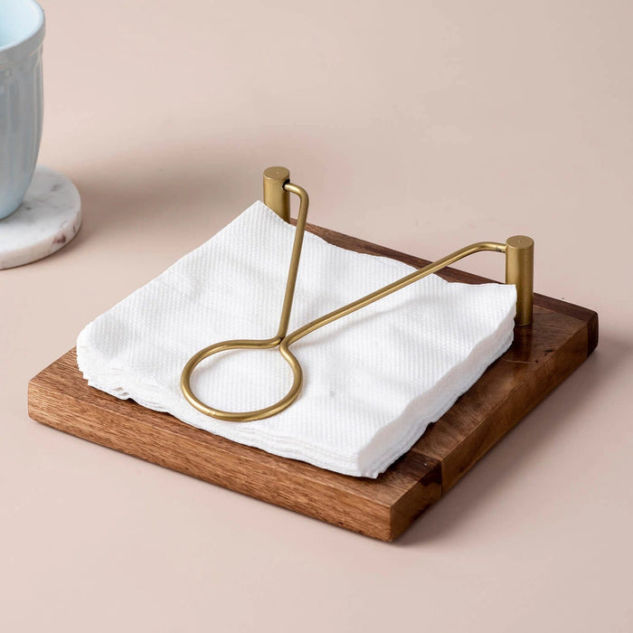 WOODEN SERVING TRAY AND TISSUE HOLDER COMBO II FOOD GRADE