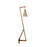 Triad Wooden Floor Lamp with Brown Base and Beige Fabric Lampshade