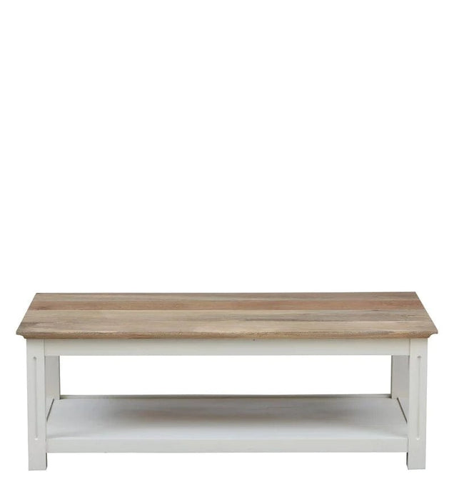 Alabaster Solid Wood Coffee Table With Shelf