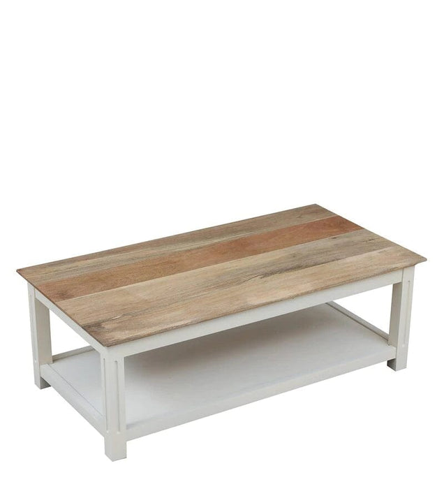 Alabaster Solid Wood Coffee Table With Shelf