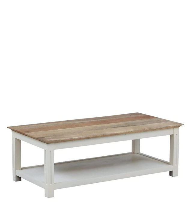 Alabaster Solid Wood Coffee Table With Shelf