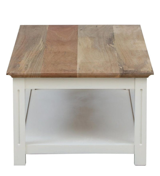 Alabaster Solid Wood Coffee Table With Shelf