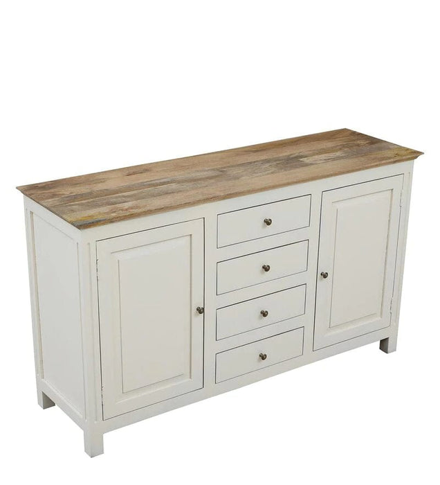 Alabaster Solid Wood Sideboard 4 Drawer 2 Door