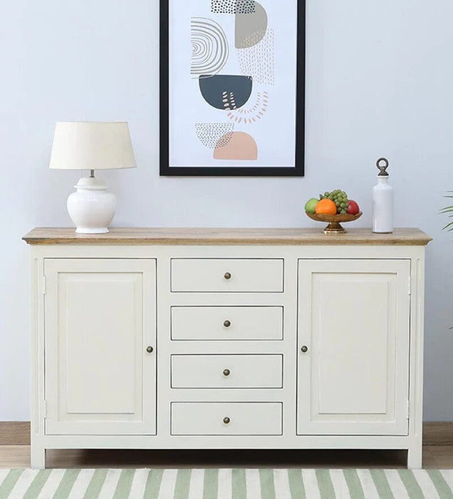 Alabaster Solid Wood Sideboard 4 Drawer 2 Door