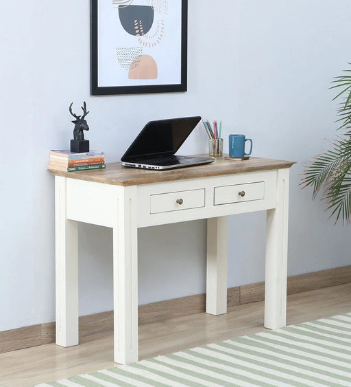 Alabaster Solid Wood Writing Table 2 Drawer