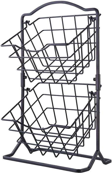 Iron Storage Basket with 2 Tiers