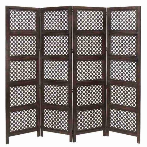 Wood Room Divider Partitions for Living Room 4 Panels - Room Separators Screen Panels Wooden Partition Room Divider Panels for Home & Kitchen Office