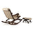 Teak Wood Rocking Chair with Foot Rest and Cushion for Living Room and Home Decor, Brown