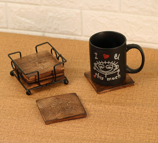 Tea Coffee Beer and Other Drinks Wooden Coasters