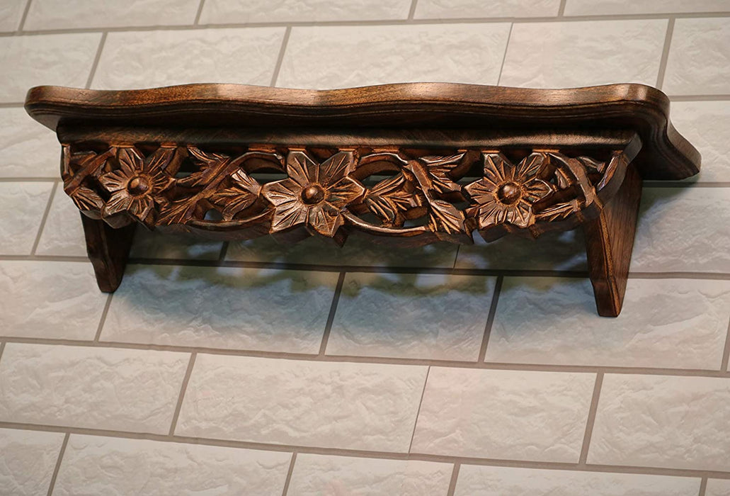 Hand Carved Wall Shelf for Living Room