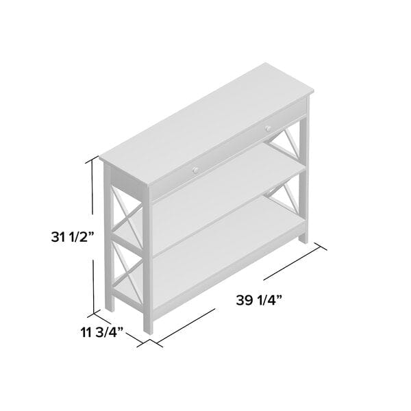 Rectangular Shape Wooden Console Table with Drawer