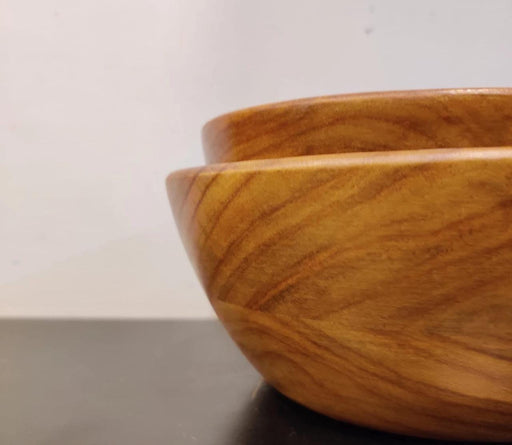 WOODEN SALAD BOWL || SET OF 2 || FOOD SAFE || SHEESHAM WOOD || HOT/COLD MEAL