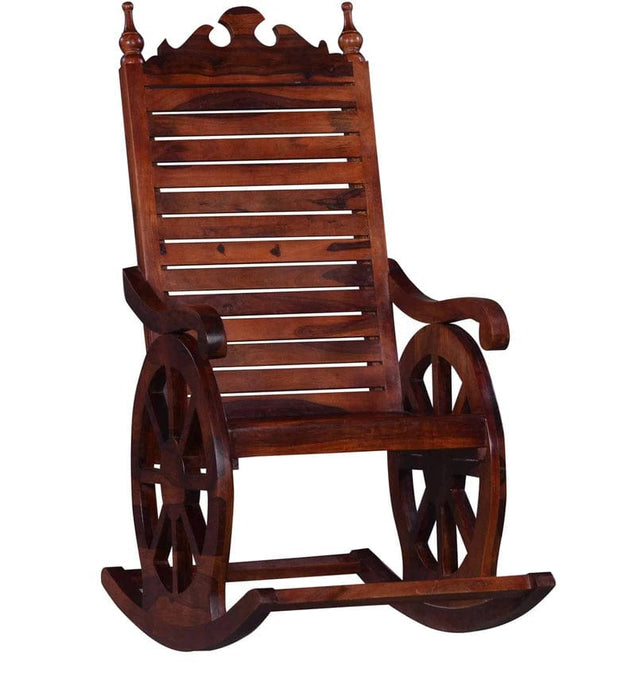 Harold Solid Wood Rocking Chair In Honey Oak Finish