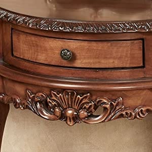 Natural Cherry Classic Wooden Console Table -Victorian Style - Decorative Regal Furniture - Half Circle Moon Shape