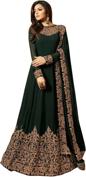 Designer Trendy Georgette Embroidery Ethnic Gowns