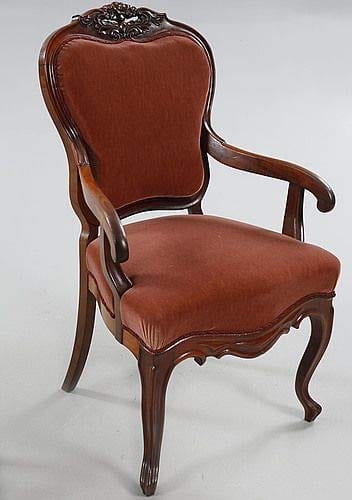 Handicrafts Wooden Hand Carved Royal Look Chair with Armrest