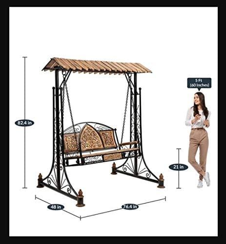 Wooden  & Iron Garden, Balcony Swing, Hammock, Jhula, Cradle Decorative Jhula