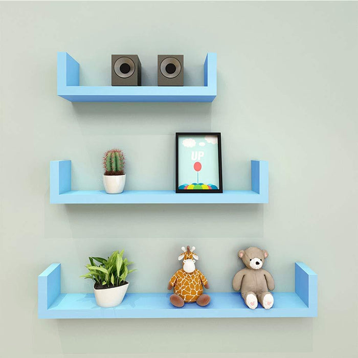 3 U Shaped Wall Shelves Floating Shelves