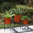 Set of 3 Modern Metal Planter Pots with Mid Century Planter Holders Perfect for Indoor and Outdoor Plants, Non-Adjustable Plant Stand