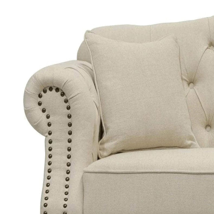 VAUCLUSE 2 SEATER FABRIC SOFA CREAM COLOUR