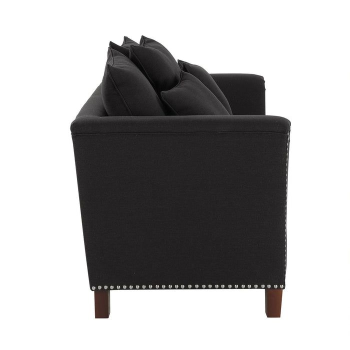 MANHATTAN 2 SEATER FABRIC SOFA BLACK COLOUR