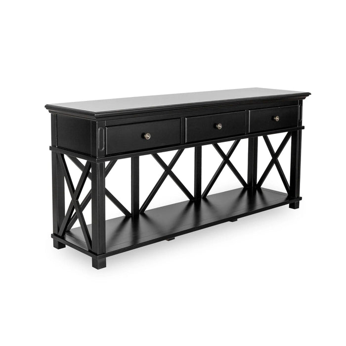 SORRENTO BLACK 3 DRAWER CONSOLE TABLE