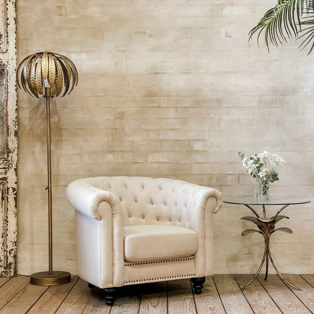 CHARLES ARMCHAIR CREAM WITH BLACK LEGS