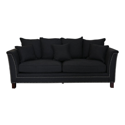 MANHATTAN 3 SEATER FABRIC SOFA BLACK COLOUR