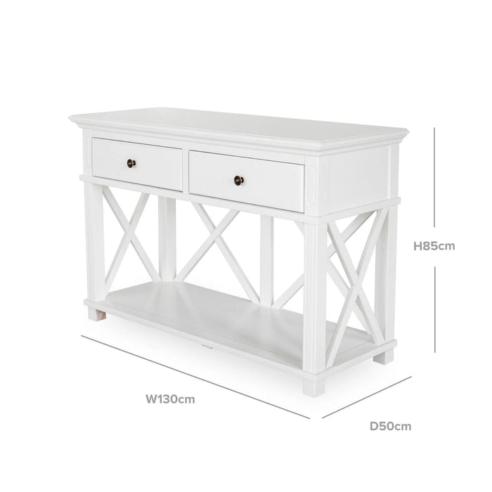 SORRENTO 2 DRAWER WHITE CONSOLE TABLE