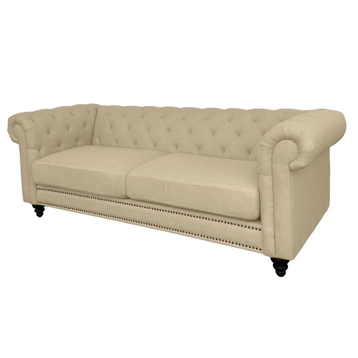 FABRIC 3 SEATER FABRIC SOFA CREAM COLOUR