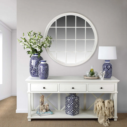 SORRENTO WHITE 3 DRAWER CONSOLE TABLE