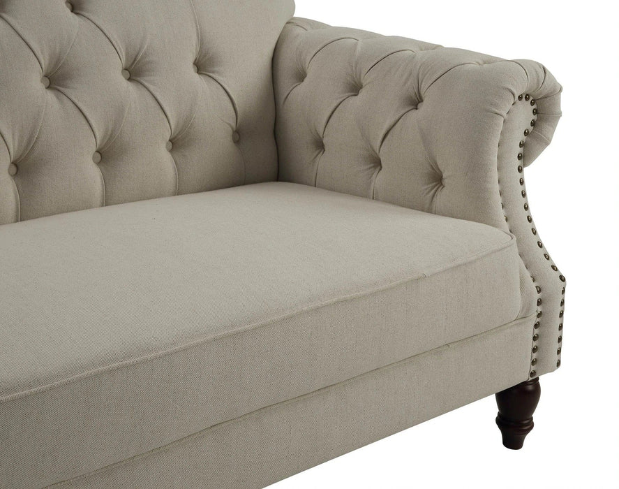 VAUCLUSE 3 SEATER FABRIC SOFA BEIGE COLOUR