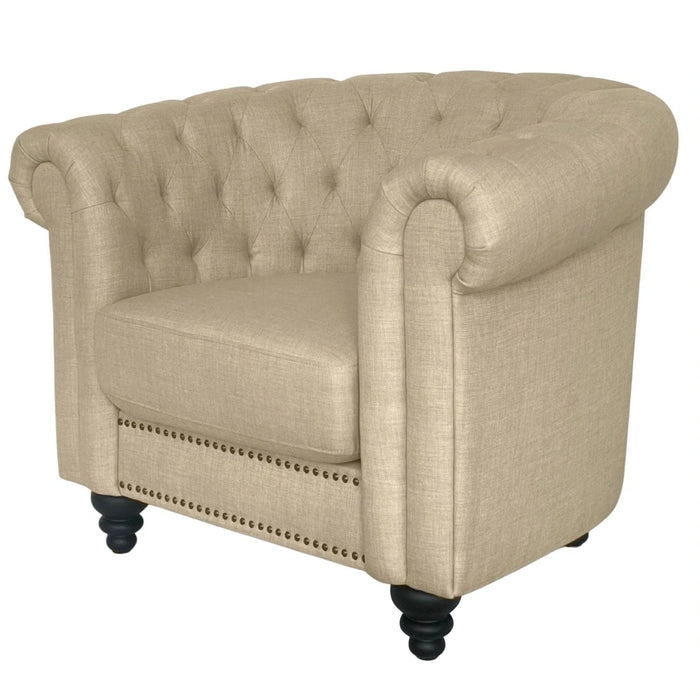 CHARLES ARMCHAIR CREAM WITH BLACK LEGS