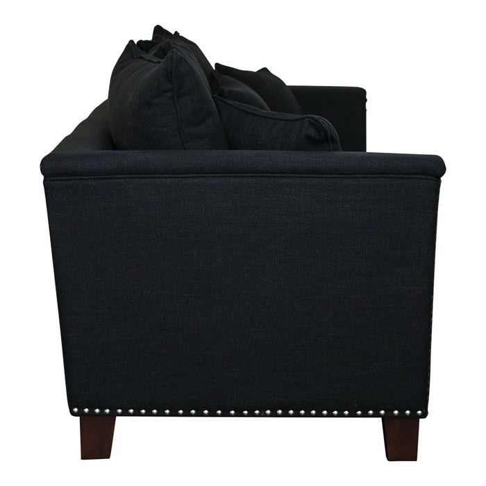 MANHATTAN 3 SEATER FABRIC SOFA BLACK COLOUR